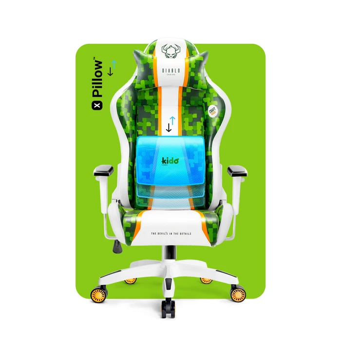 Diablo Chairs X-One 2.0 Kido Kinder-Gamingstuhl, Craft Edition, grün/weiß