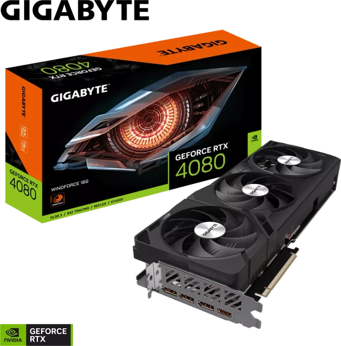 GIGABYTE GeForce RTX 4080 Windforce, 16GB GDDR6X, HDMI, 3x DP