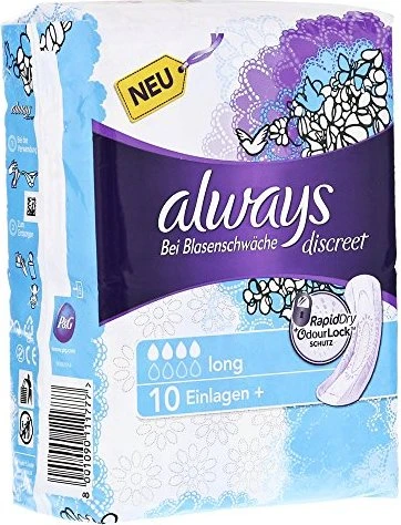 Always Discreet Long Hygieneeinlage, 10 Stück