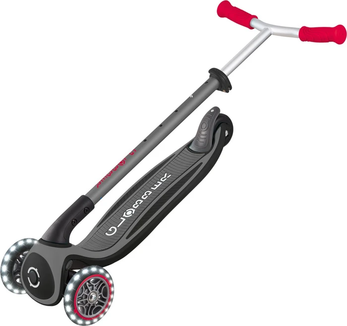 Globber Master Lights Kickboard schwarz/rot