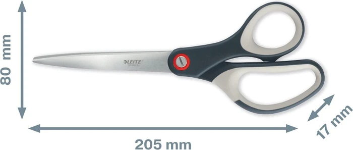 Leitz Cosy Titan Büroschere, Universalschere/Papierschere, Rechtshänder, 205mm, grau/weiß