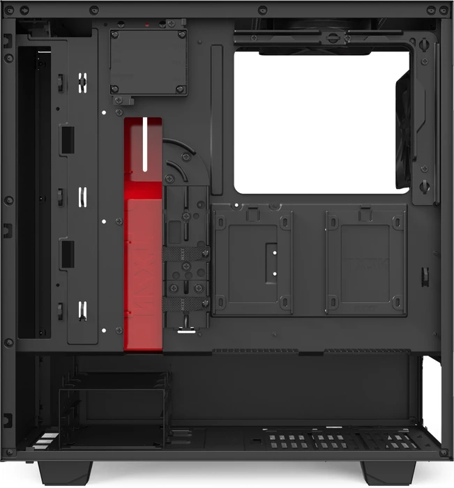 NZXT H510i, schwarz/rot, Glasfenster