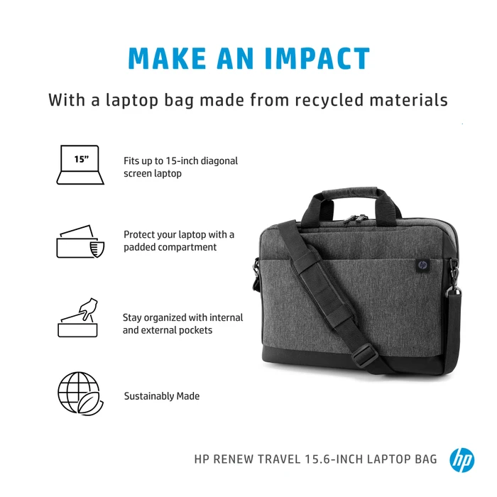 HP Renew Travel Laptop Bag, 15.6"