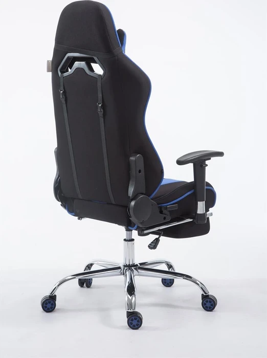 CLP Racing Limit Stoff Gamingstuhl mit Fußstütze, schwarz/blau