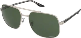 Ray-Ban RB3699 59mm polished silver/dark green