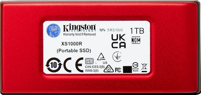 Kingston XS1000 Portable SSD, rot, 1TB, USB-C 3.1