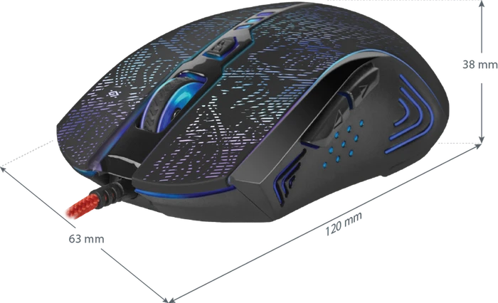 Defender OverLord GM-890 RGB Gaming Mouse schwarz, USB