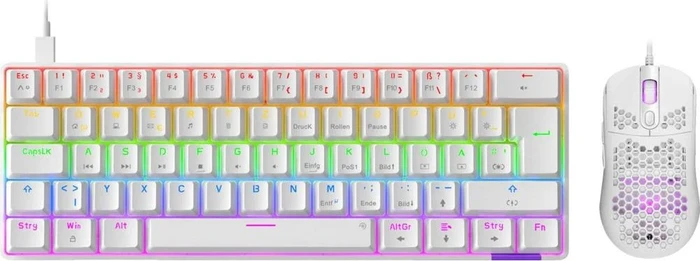 ISY IGB-1000 Gaming Maus & Mechanical Keyboard Set, weiß,, USB, DE