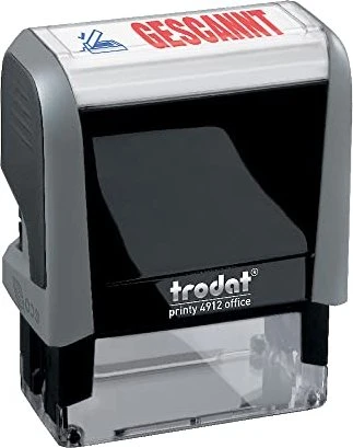 trodat printy 4912 Textstempel mit Motiv GEPRÜFT mit Symbol, 47x18mm, schwarz