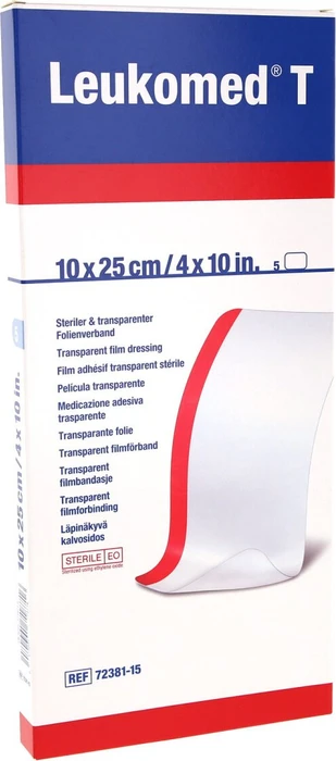 BSN medical Leukomed T Pflaster transparent steril, 10 x 25cm, 5 Stück