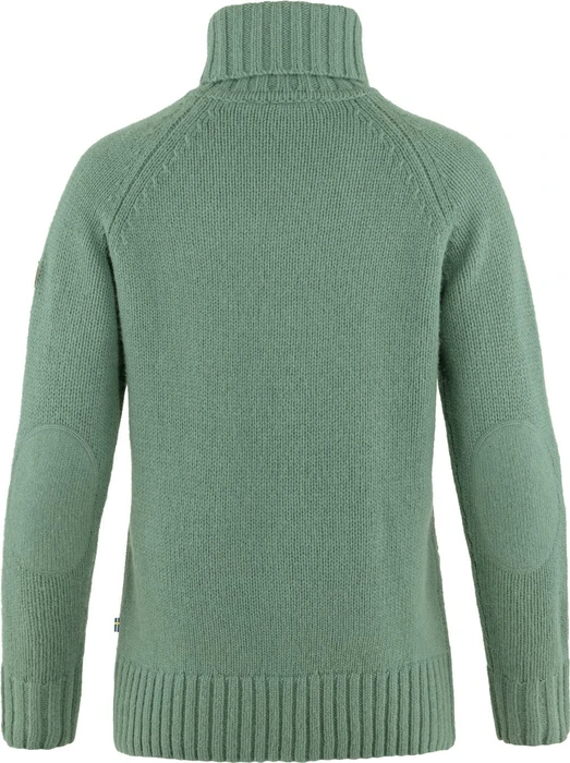 Fjällräven Övik Cable Roller Neck Strickpullover patina green (Damen)