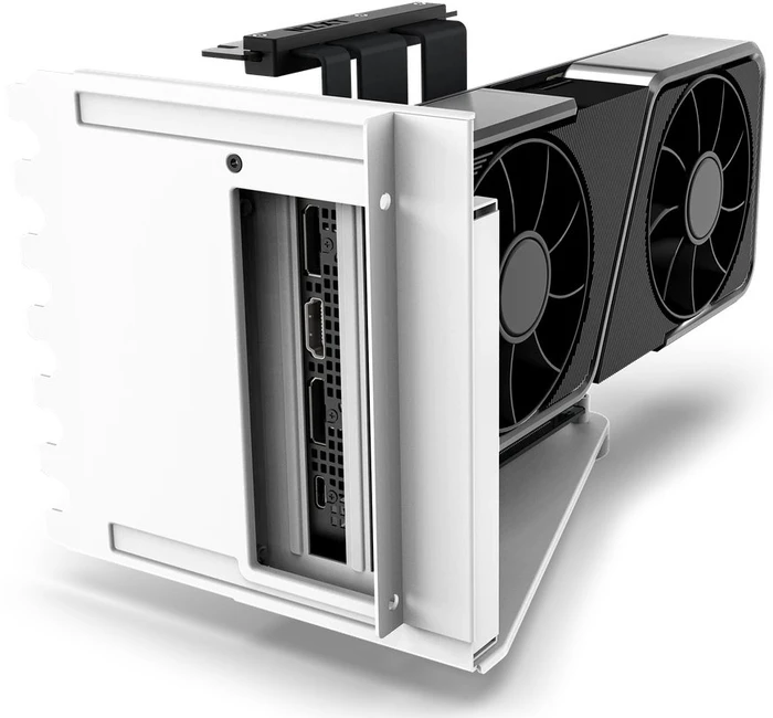 NZXT Vertical GPU Mounting Kit Riser Card, inkl. PCI-Slot Blende für H7, gewinkelt, PCIe 4.0, 175mm, weiß/schwarz