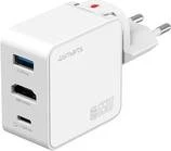 4smarts 3in1 HDMI Hub-Ladegerät GaN Flex 65W weiß