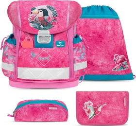 Belmil Classy Tropical Toucan Schultaschen-Set, 4-tlg.
