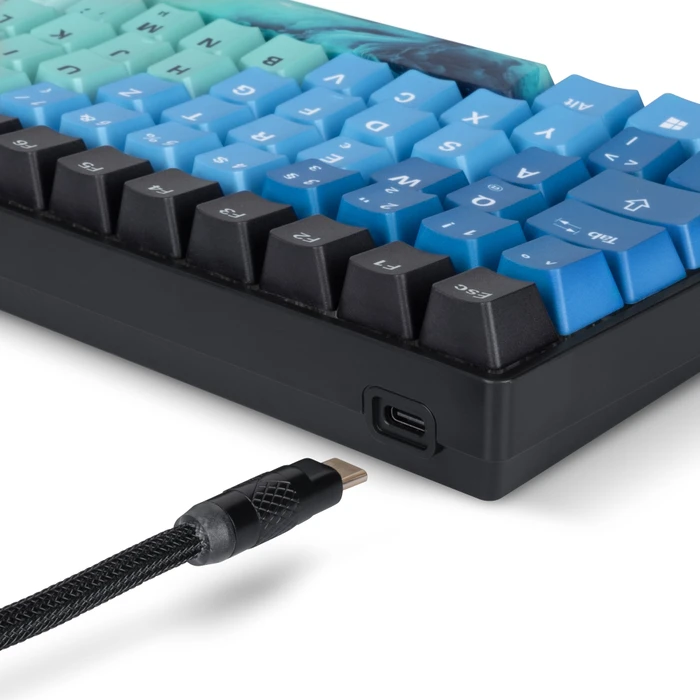 Sharkoon Skiller SGK50 S3 Ultimate Set, PBT, blau/schwarz, LEDs RGB, hot-swap, Gateron G Pro 3.0 YELLOW, USB, DE