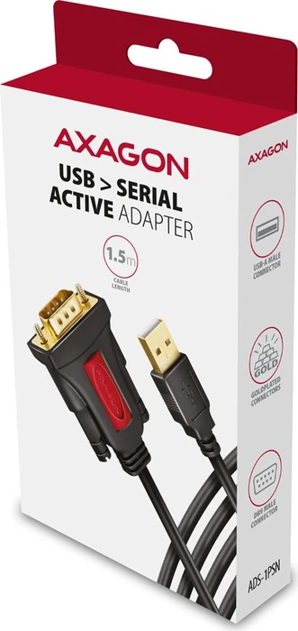 Axagon USB-A 2.0 [Stecker] auf RS-232 (seriell) [DB9 Stecker], Adapterkabel, 1.5m