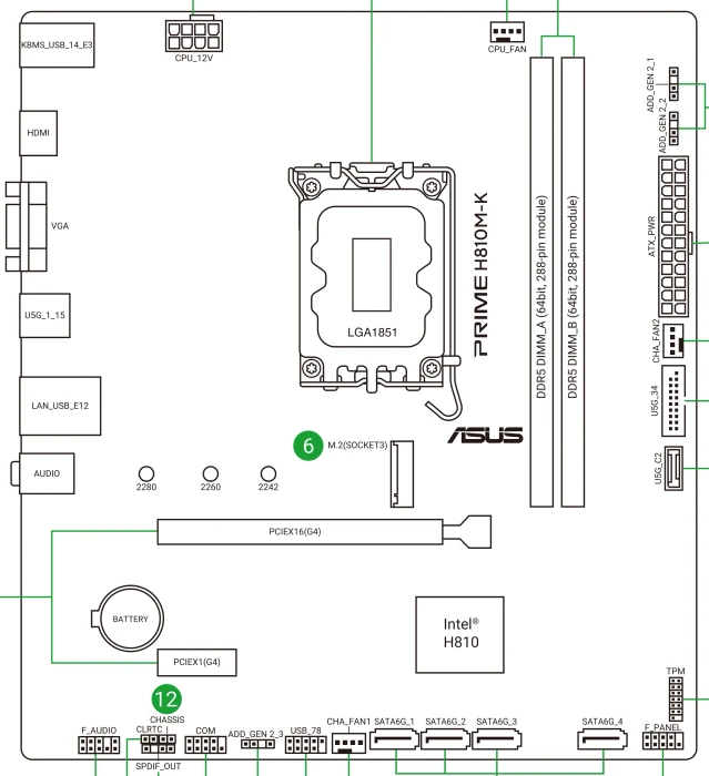 ASUS Prime H810M-K (Intel 1851)
