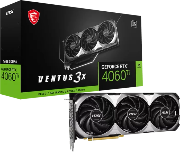 MSI GeForce RTX 4060 Ti Ventus 3X 16G OC, 16GB GDDR6, HDMI, 3x DP