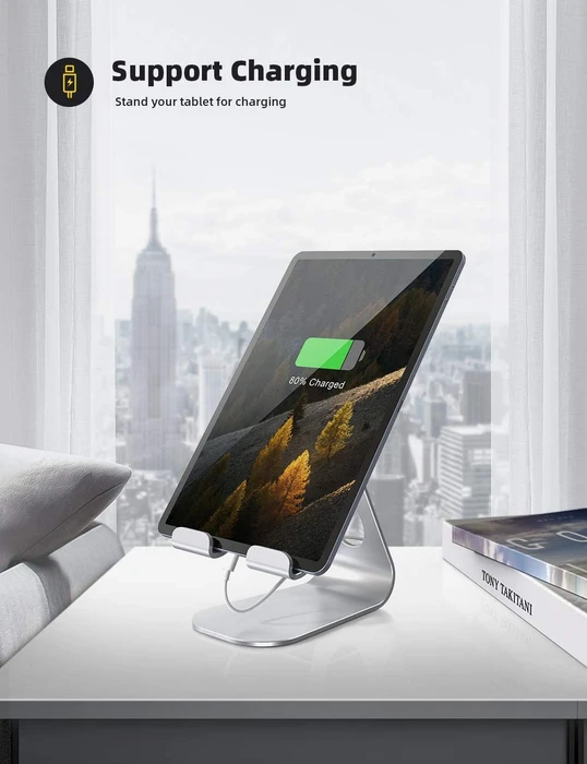 Lamicall Tablet Stand S, Aluminium Tablet- und Smartphone-Ständer, Tablet-Stand 4-13", silber, verstellbar