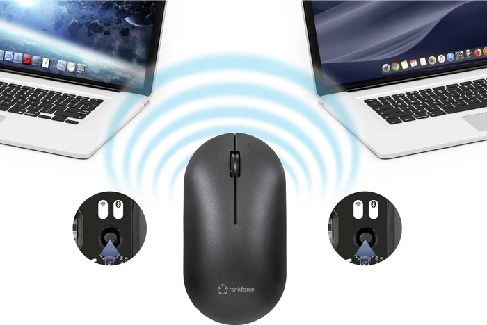 Renkforce RF-WM-200 Wireless Mouse schwarz, USB/Bluetooth