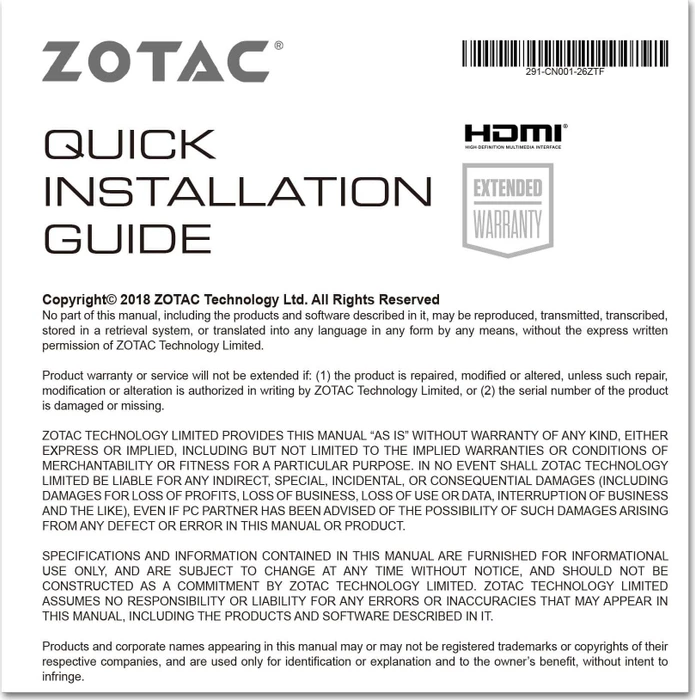 Zotac Gaming GeForce RTX 2070 Mini, 8GB GDDR6, DVI, HDMI, 3x DP