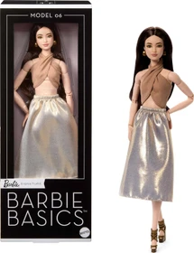 Mattel Barbie - Basics - Modell 6 mit brünetten Haaren in schimmerndem goldenen Rock und Haltertop