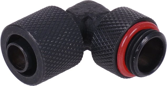 Aquatuning HF Schlauchanschluss, 90°, G1/4" AG auf 11/8mm drehbar, schwarz