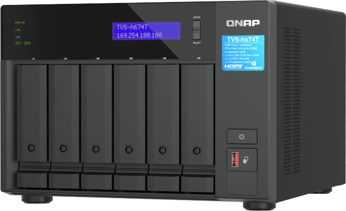 QNAP QuTS hero TVS-h674T-i5-32G, 32GB RAM, 2x RJ-45 2.5GBase-T, 2x Thunderbolt 4 / USB4