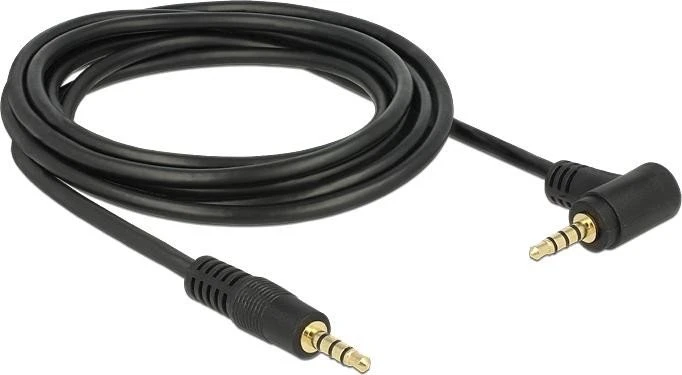 DeLOCK 3.5mm 4-Pin Klinke gerade/gewinkelt schwarz 5m