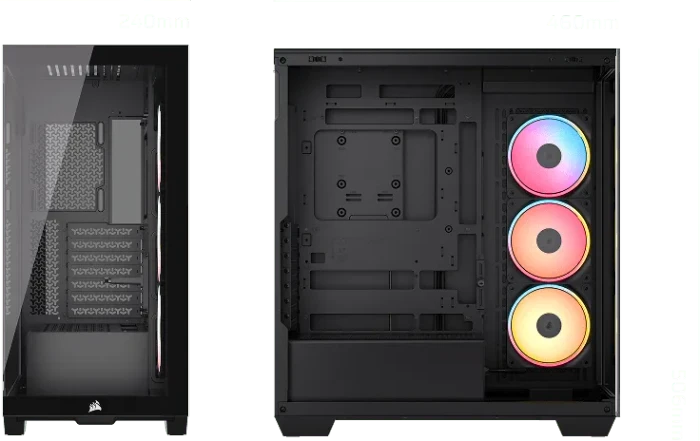 Corsair 3500X LX-R RGB iCUE LINK, schwarz, Glasfenster