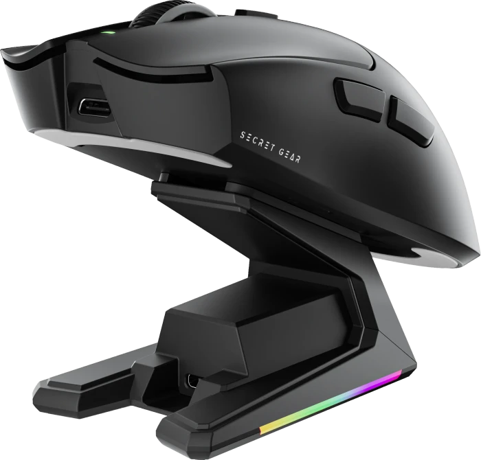 Secret Gear ZX1 8K Lightweight Wireless Gaming Mouse mit Ladestation, weiß, USB/Bluetooth