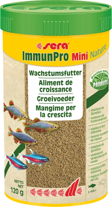 sera ImmunPro Mini Nature, probiotisches Wachstumsfutter für Zierfische, 120g, 250ml