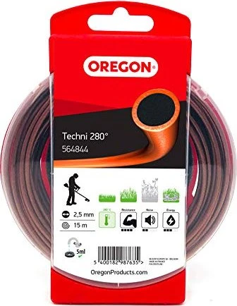 Oregon Techni 280° Trimmerfaden für Rasentrimmer, 2.5mm/15m