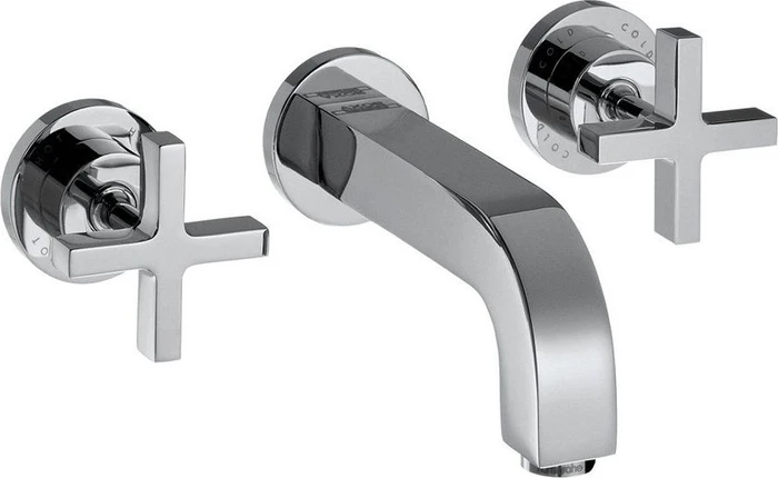 Hansgrohe Axor Citterio 3-Loch Waschbeckenarmatur mit Kreuzgriffen 222mm brushed bronze