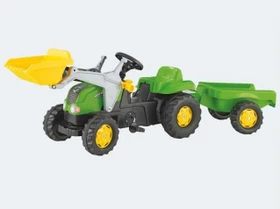 rolly toys rollyKid-X Trettraktor mit Frontlader und Anhänger grün