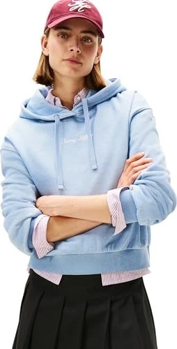 Tommy Hilfiger Classic Script Fleece Hoodie brisk blue heather (Damen)