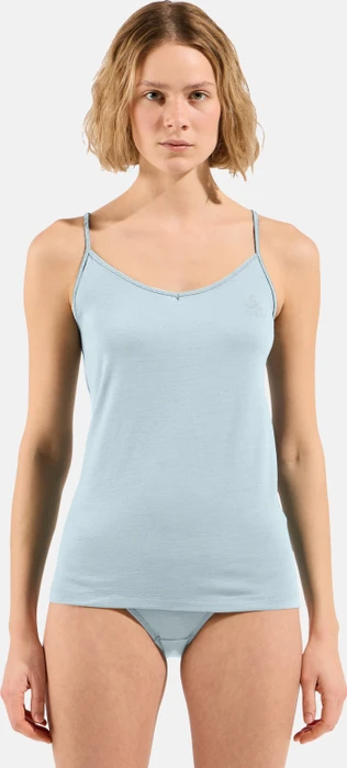 Odlo Natural Merino 160 V-Neck Funktionsshirt ärmellos baby blue (Damen)