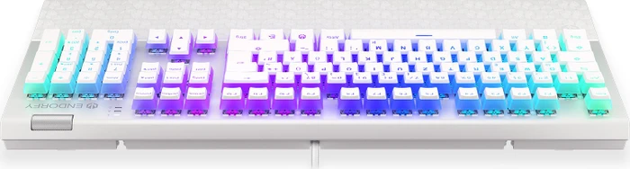 Endorfy Omnis Pudding, Onyx White, PBT, LEDs RGB, Kailh BROWN, USB, DE