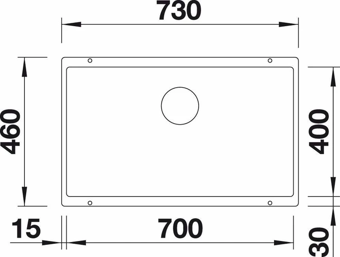 Blanco Subline 700-U Unterbau Becken mittig cafe