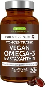 Igennus Pure & Essential Vegan Omega-3 & Astaxanthin Weichkapseln, 60 Stück