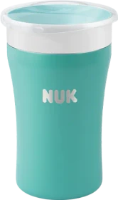 NUK Magic Cup Edelstahl Trinkbecher, 8+M, 230ml, türkis