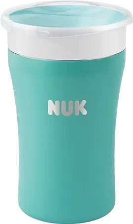 NUK Magic Cup Edelstahl Trinkbecher, 8+M, 230ml, türkis