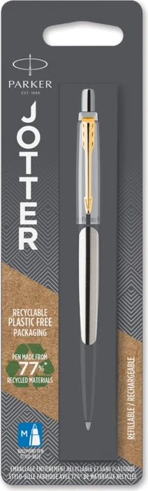 Parker Jotter Kugelschreiber stainless steel/gold trim, Blister