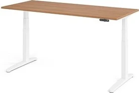 Hammerbacher Ergonomic Aktiv XBHM19 elektrisch höhenverstellbarer Sitz-Steh-Schreibtisch 180x80cm Nussbaum/weiß