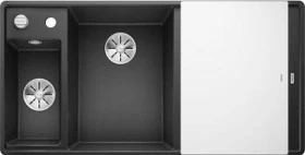 Blanco Axia III 6 S-F InFino Becken links mit Ablauffernbedienung anthrazit inkl. Glasschneidebrett