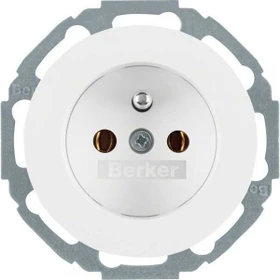 Berker Serie R.classic Steckdose mit Schutzkontaktstift, polarweiß glänzend