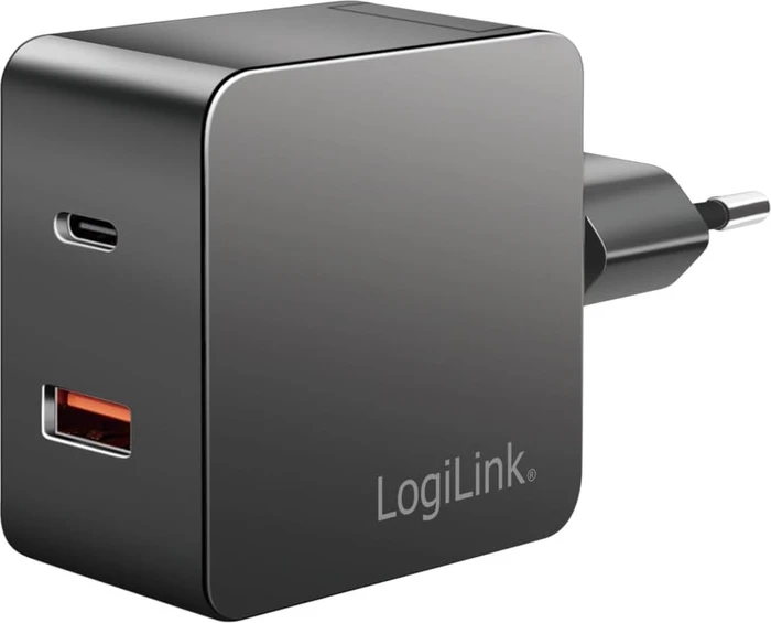 LogiLink USB-A/C Ladegerät GaN 45W schwarz