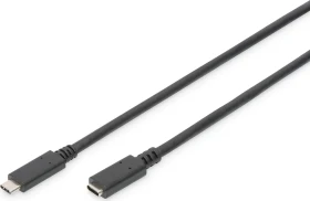 Digitus USB 2.0 Verlängerungskabel, USB-C [Stecker] auf USB-C [Buchse], 1.5m schwarz (AK-300210-015-S)