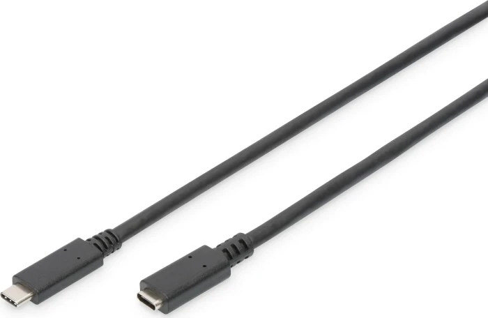 Digitus USB 2.0 Verlängerungskabel, USB-C [Stecker] auf USB-C [Buchse], 2m schwarz