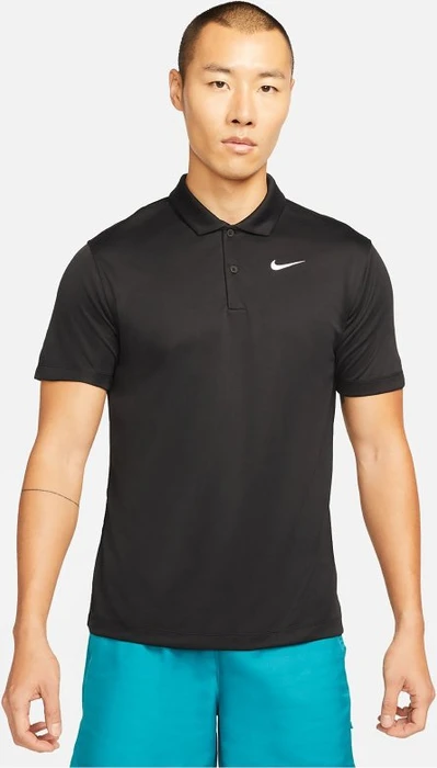 Nike Court Dri-FIT Tennis Funktionsshirt kurzarm schwarz/weiß (Herren)